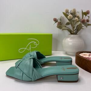 Sam Edelman Dawson Leather Puffy Slide Sandal Robin Egg Blue Women 7.5 Tried On